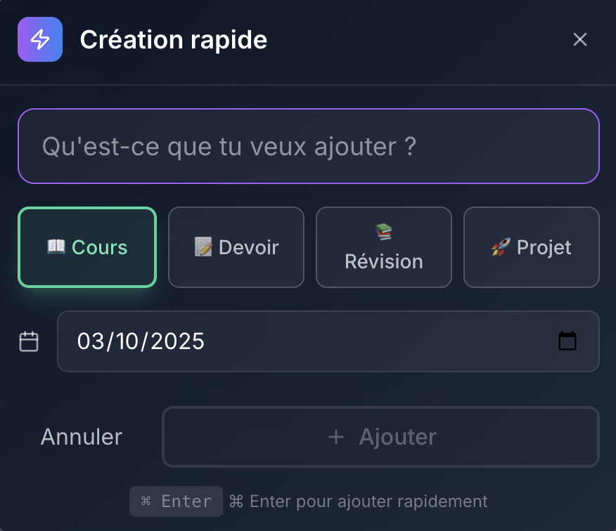 Suivi des objectifs